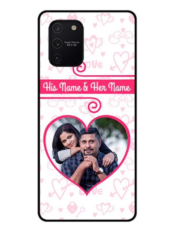 Custom Galaxy S10 Lite Personalized Glass Phone Case  - Heart Shape Love Design