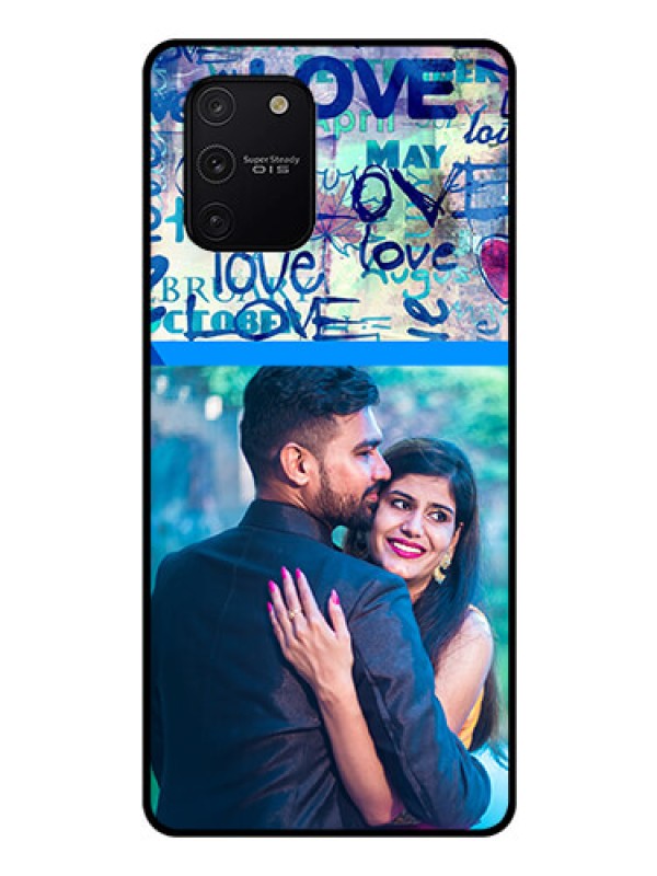 Custom Galaxy S10 Lite Custom Glass Mobile Case  - Colorful Love Design