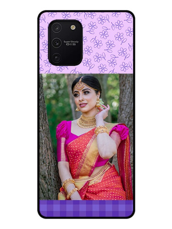 Custom Galaxy S10 Lite Custom Glass Phone Case  - Purple Floral Design