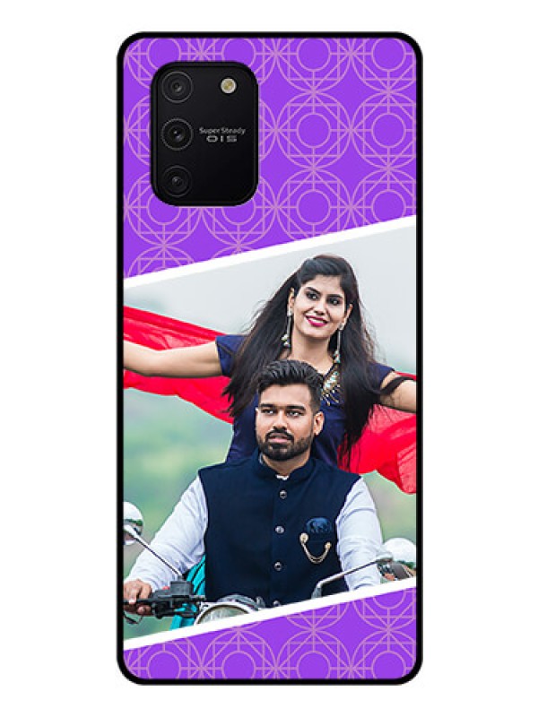 Custom Galaxy S10 Lite Custom Glass Phone Case  - Violet Pattern Design