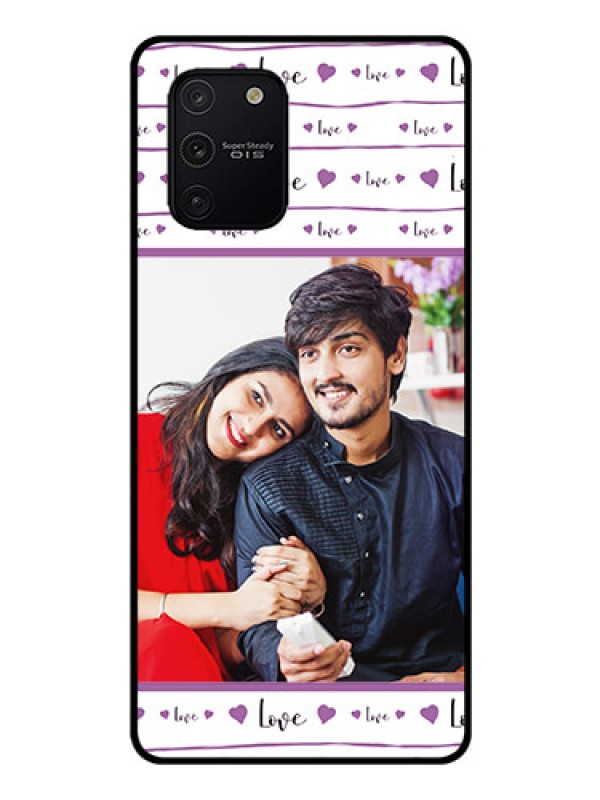 Custom Galaxy S10 Lite Custom Glass Mobile Case  - Couples Heart Design