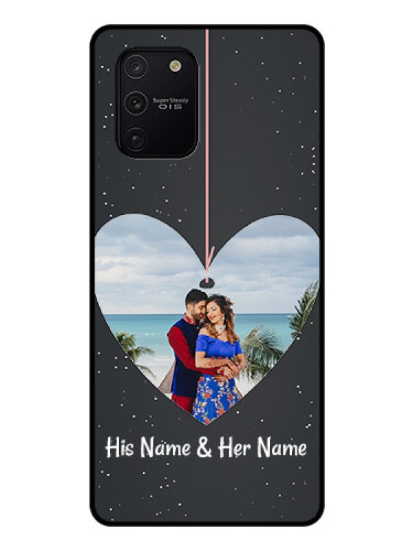 Custom Galaxy S10 Lite Custom Glass Phone Case  - Hanging Heart Design