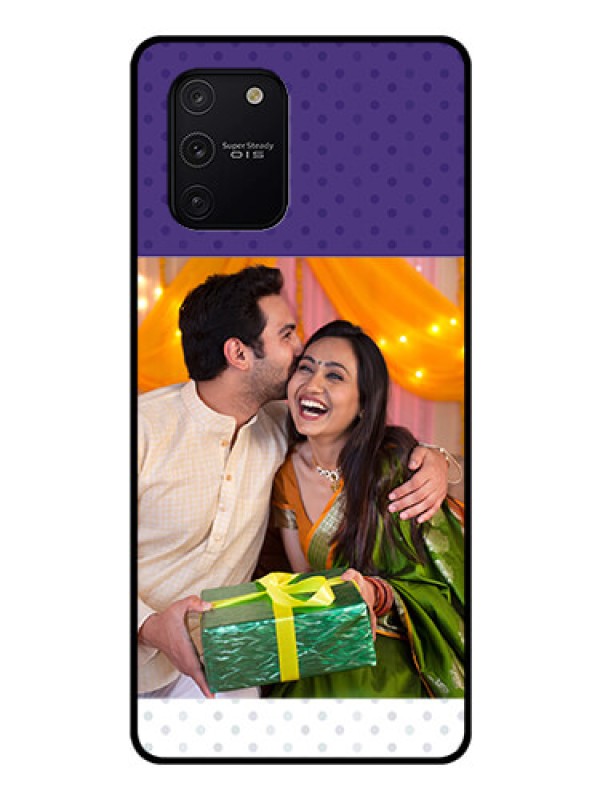 Custom Galaxy S10 Lite Personalized Glass Phone Case  - Violet Pattern Design
