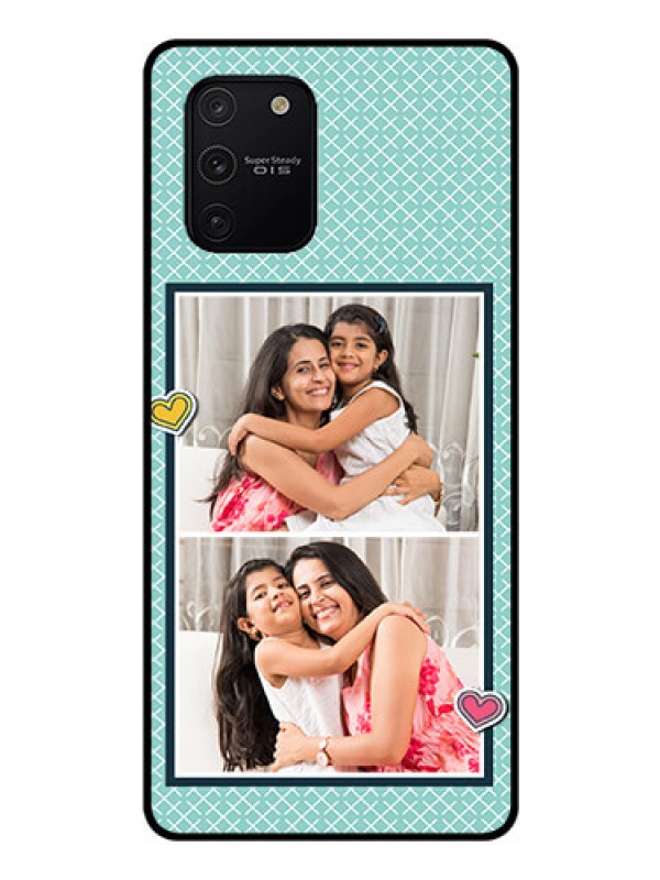 Custom Galaxy S10 Lite Custom Glass Phone Case  - 2 Image Holder with Pattern Design
