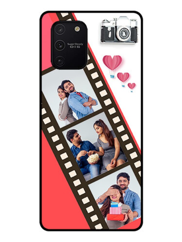 Custom Galaxy S10 Lite Personalized Glass Phone Case  - 3 Image Holder with Film Reel