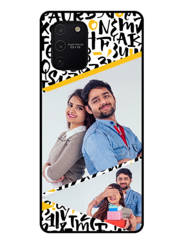 Custom Galaxy S10 Lite Custom Glass Mobile Case  - Letters Pattern Design