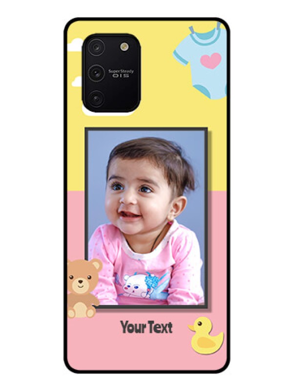 Custom Galaxy S10 Lite Photo Printing on Glass Case  - Kids 2 Color Design