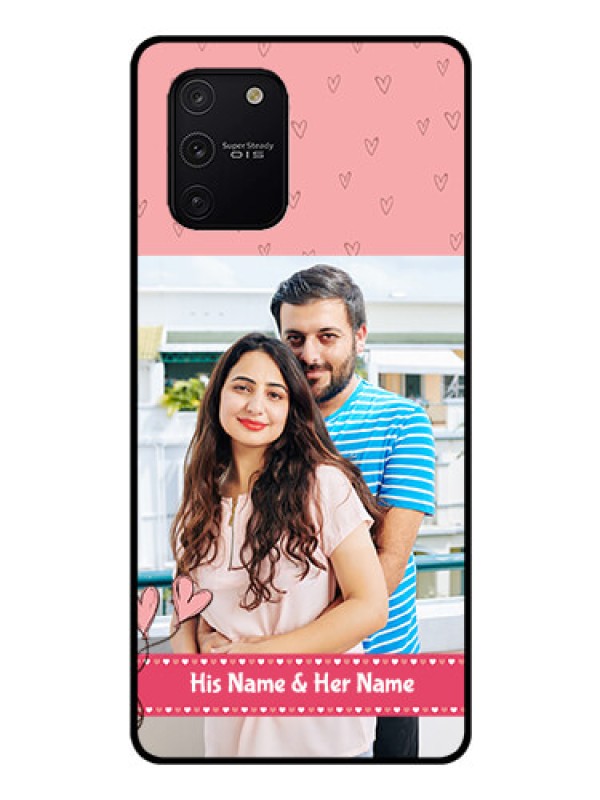 Custom Galaxy S10 Lite Personalized Glass Phone Case  - Love Design Peach Color