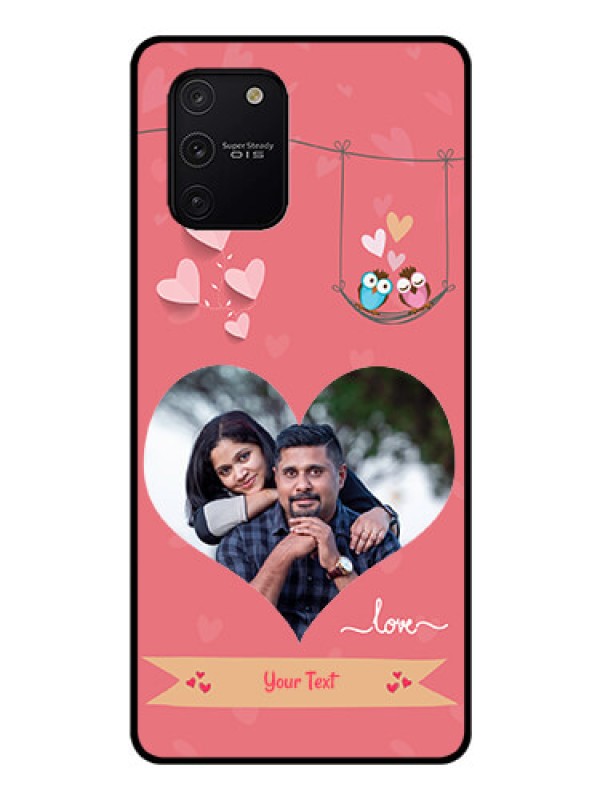 Custom Galaxy S10 Lite Personalized Glass Phone Case  - Peach Color Love Design 