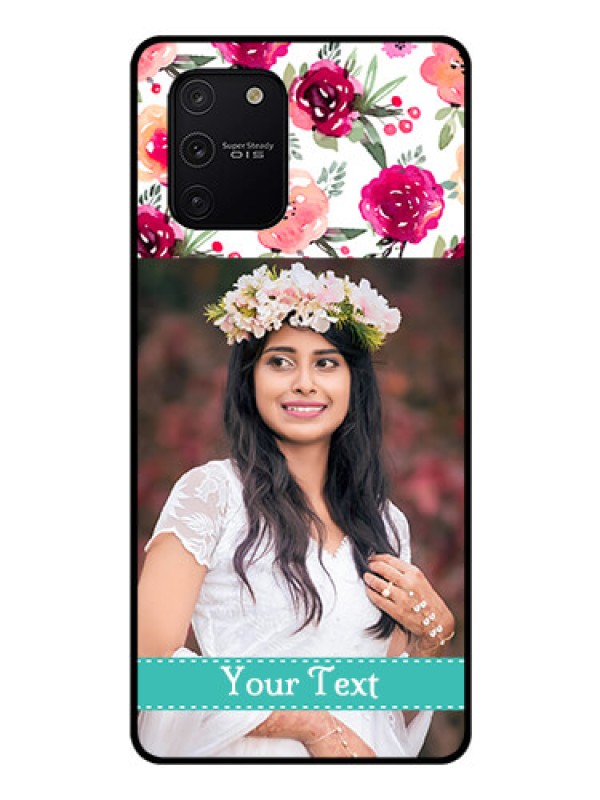 Custom Galaxy S10 Lite Custom Glass Phone Case  - Watercolor Floral Design
