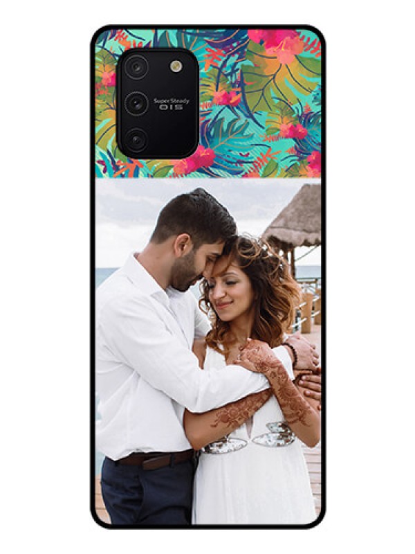 Custom Galaxy S10 Lite Photo Printing on Glass Case  - Watercolor Floral Design