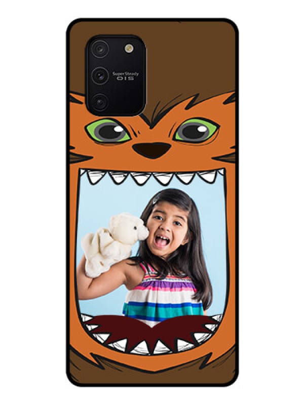 Custom Galaxy S10 Lite Photo Printing on Glass Case  - Owl Monster Back Case Design