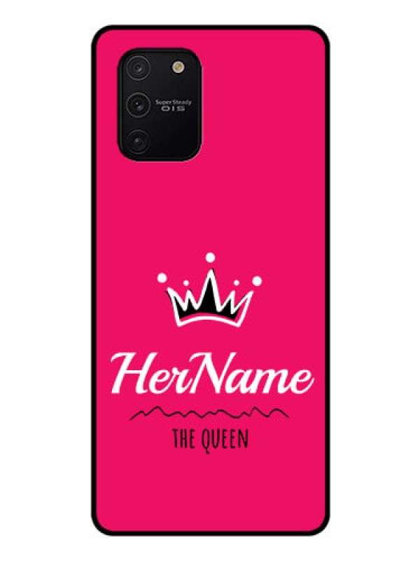 Custom Galaxy S10 Lite Glass Phone Case Queen with Name
