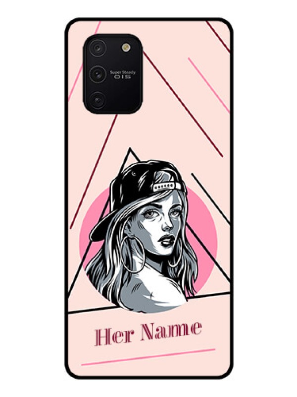 Custom Galaxy S10 Lite Personalized Glass Phone Case - Rockstar Girl Design