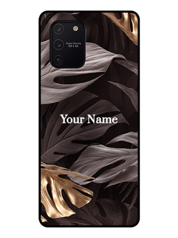 Custom Galaxy S10 Lite Personalised Glass Phone Case - Wild Leaves digital paint Design