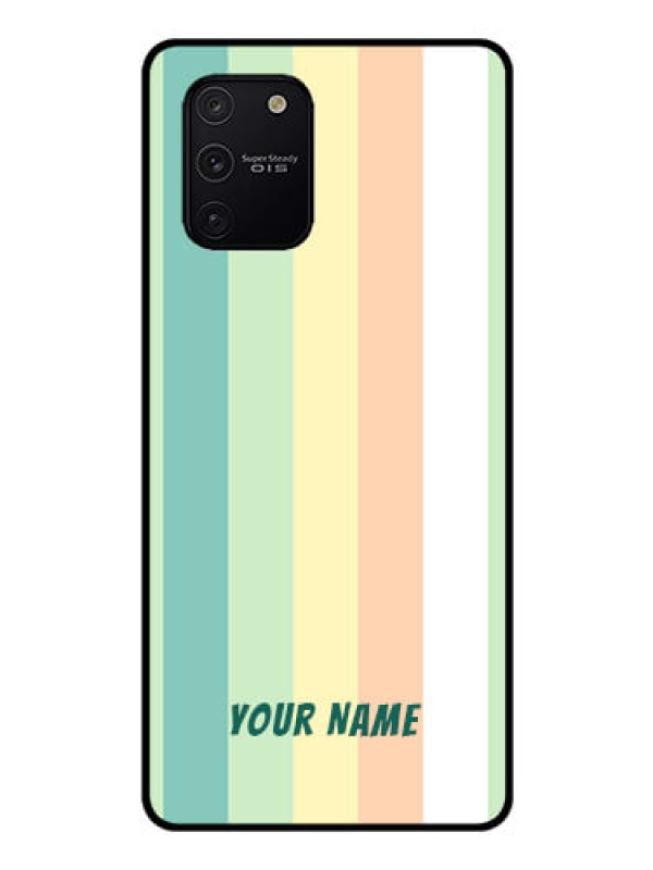 Custom Galaxy S10 Lite Photo Printing on Glass Case - Multi-colour Stripes Design