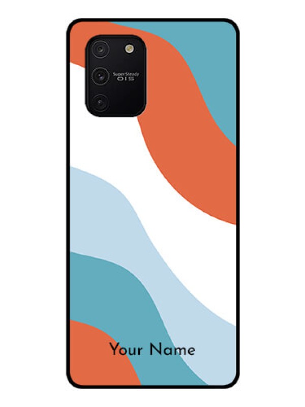 Custom Galaxy S10 Lite Custom Glass Mobile Case - coloured Waves Design