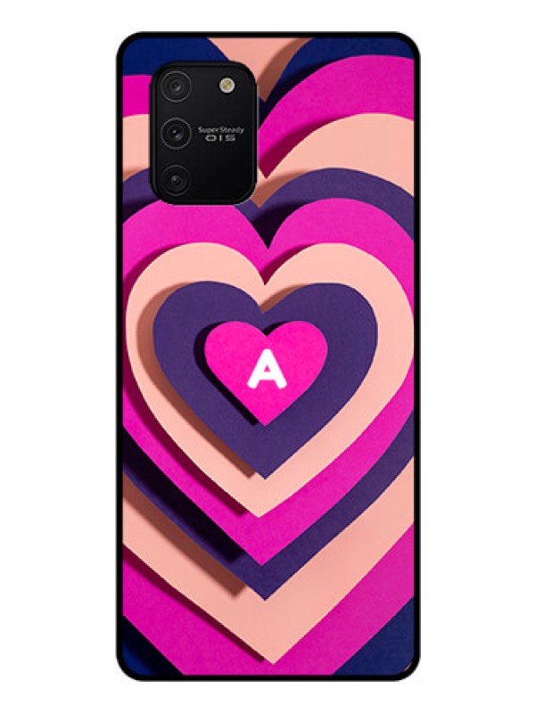 Custom Galaxy S10 Lite Custom Glass Mobile Case - Cute Heart Pattern Design