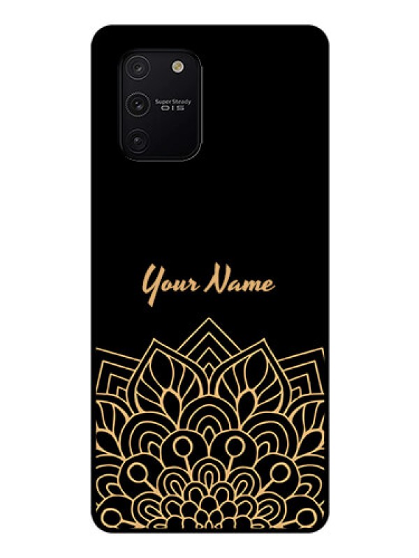 Custom Galaxy S10 Lite Custom Glass Phone Case - Golden mandala Design