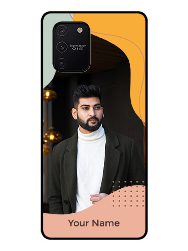 Custom Galaxy S10 Lite Personalized Glass Phone Case - Tri-coloured overlay design