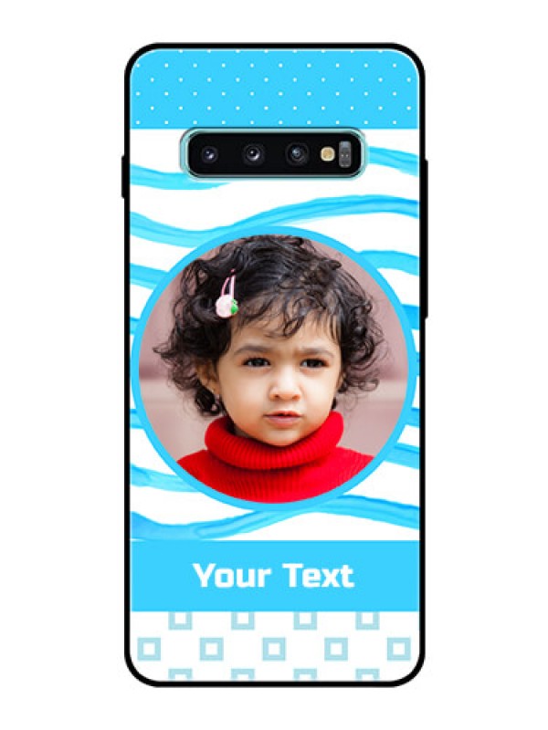 Custom Samsung Galaxy S10 Plus Custom Glass Phone Case  - Simple Blue Case Design