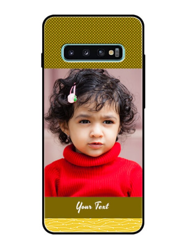 Custom Samsung Galaxy S10 Plus Custom Glass Phone Case  - Simple Green Color Design
