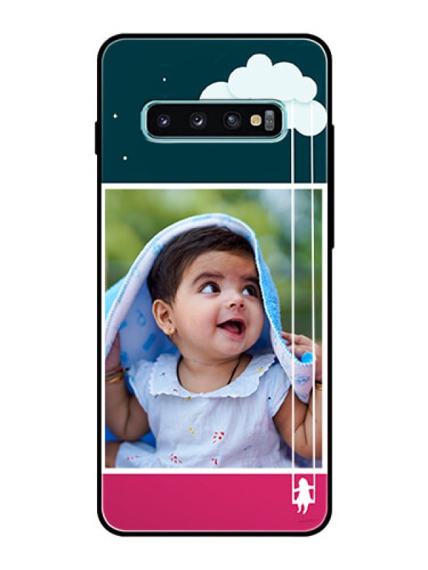 Custom Samsung Galaxy S10 Plus Custom Glass Phone Case  - Cute Girl with Cloud Design