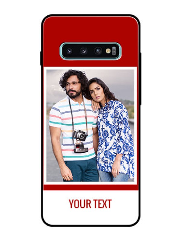 Custom Samsung Galaxy S10 Plus Personalized Glass Phone Case  - Simple Red Color Design