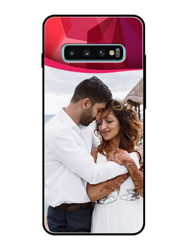 Custom Samsung Galaxy S10 Plus Custom Glass Mobile Case  - Red Abstract Design