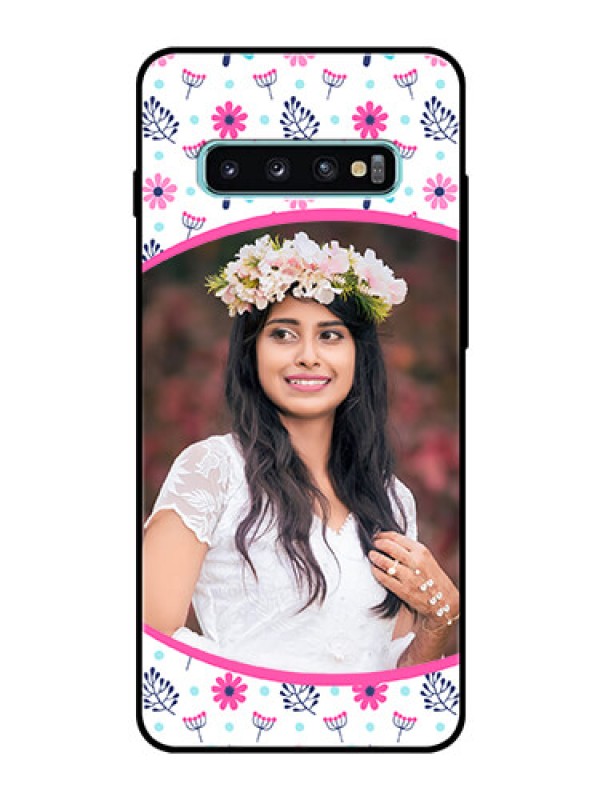 Custom Samsung Galaxy S10 Plus Photo Printing on Glass Case  - Colorful Flower Design