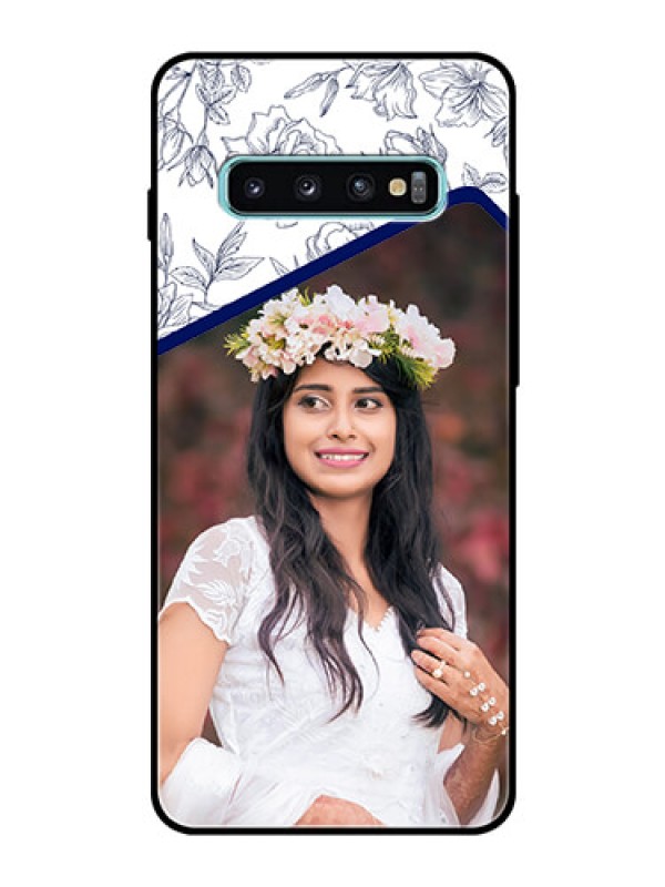 Custom Samsung Galaxy S10 Plus Personalized Glass Phone Case  - Premium Floral Design