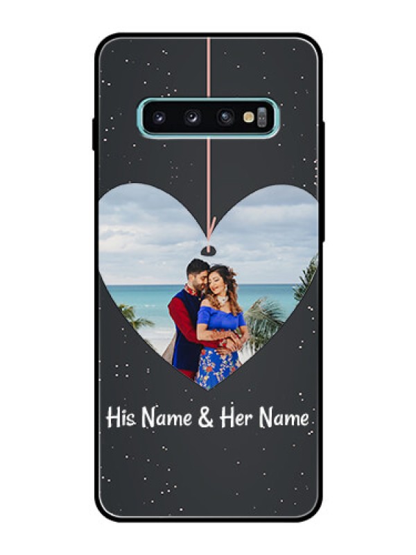 Custom Samsung Galaxy S10 Plus Custom Glass Phone Case  - Hanging Heart Design