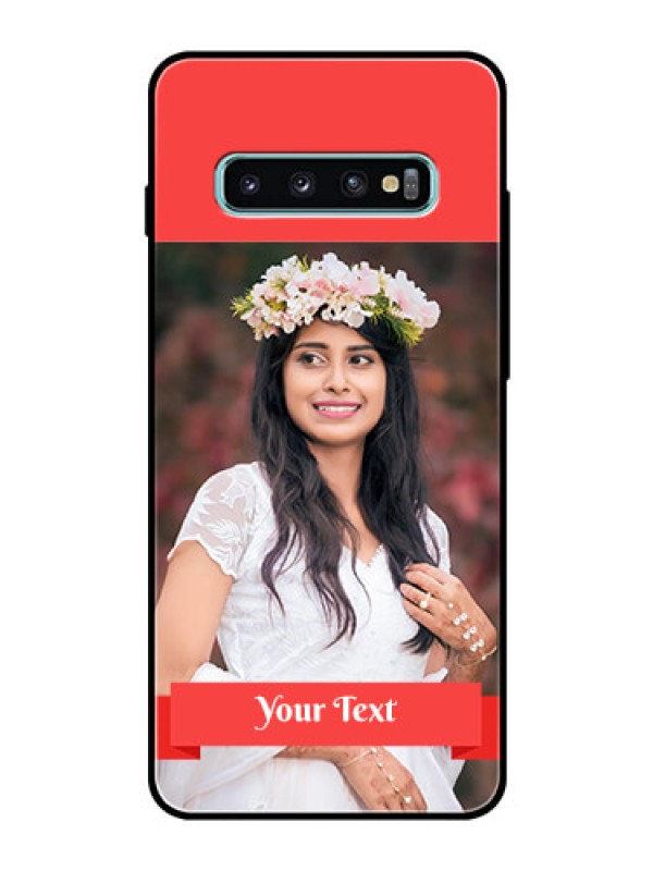 Custom Samsung Galaxy S10 Plus Custom Glass Phone Case  - Simple Red Color Design