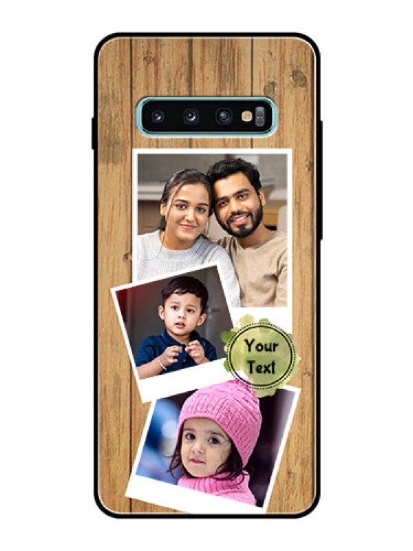 Custom Samsung Galaxy S10 Plus Custom Glass Phone Case  - Wooden Texture Design