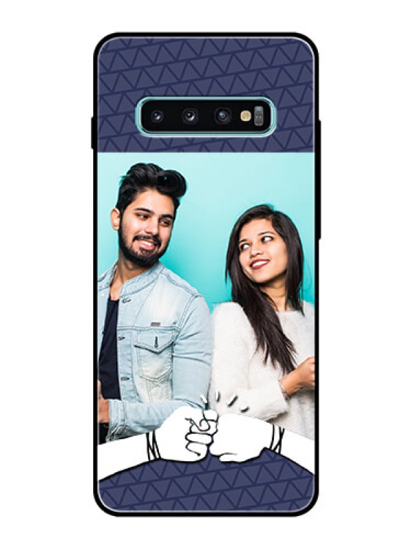 Custom Samsung Galaxy S10 Plus Photo Printing on Glass Case  - with Best Friends Design  