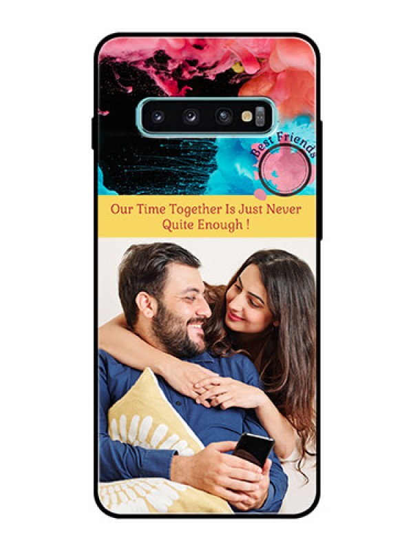Custom Samsung Galaxy S10 Plus Custom Glass Mobile Case  - Quote with Acrylic Painting Design