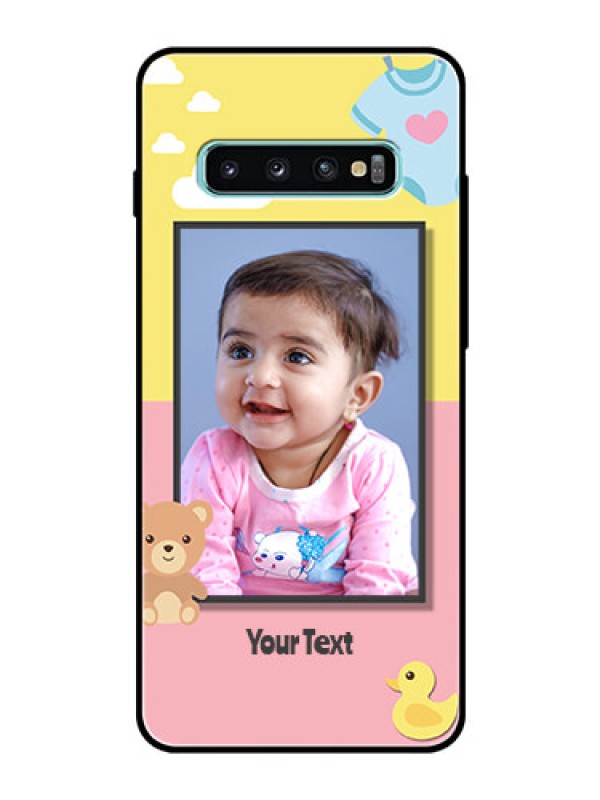 Custom Samsung Galaxy S10 Plus Photo Printing on Glass Case  - Kids 2 Color Design