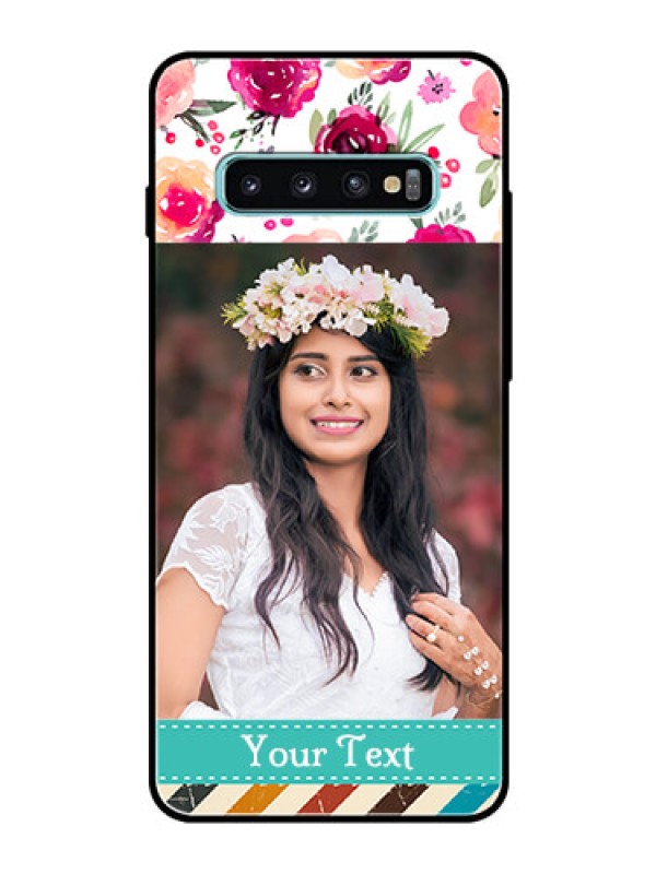 Custom Samsung Galaxy S10 Plus Custom Glass Phone Case  - Watercolor Floral Design