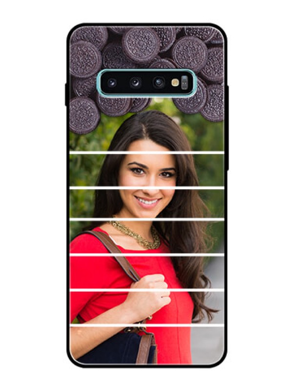 Custom Samsung Galaxy S10 Plus Custom Glass Phone Case  - with Oreo Biscuit Design