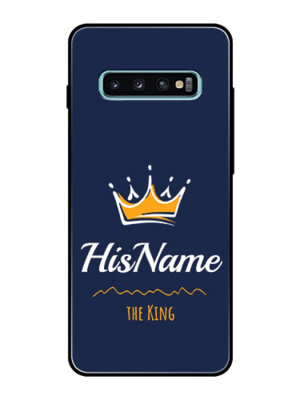 Custom Galaxy S10 Plus Glass Phone Case King with Name