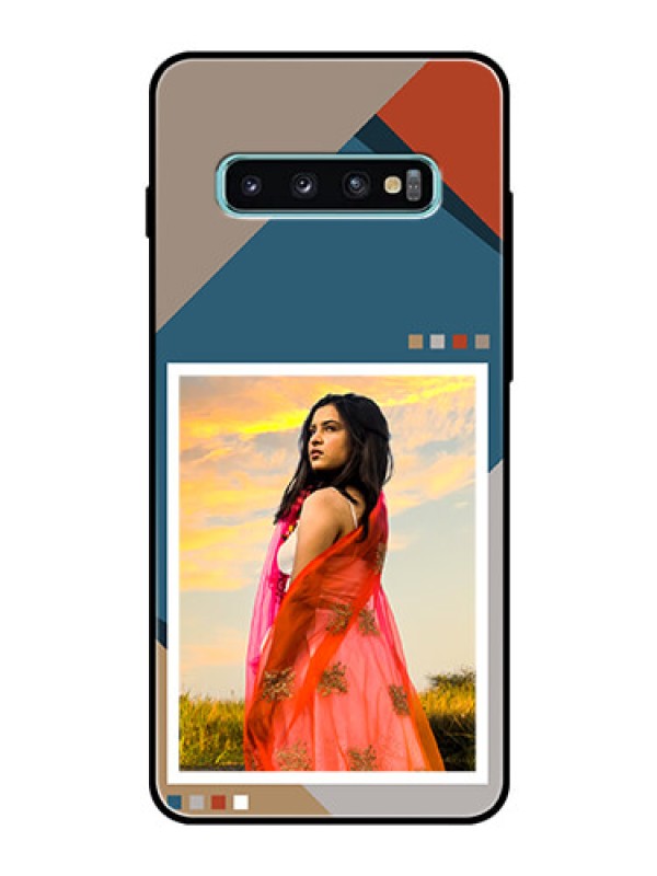 Custom Galaxy S10 Plus Personalized Glass Phone Case - Retro color pallet Design