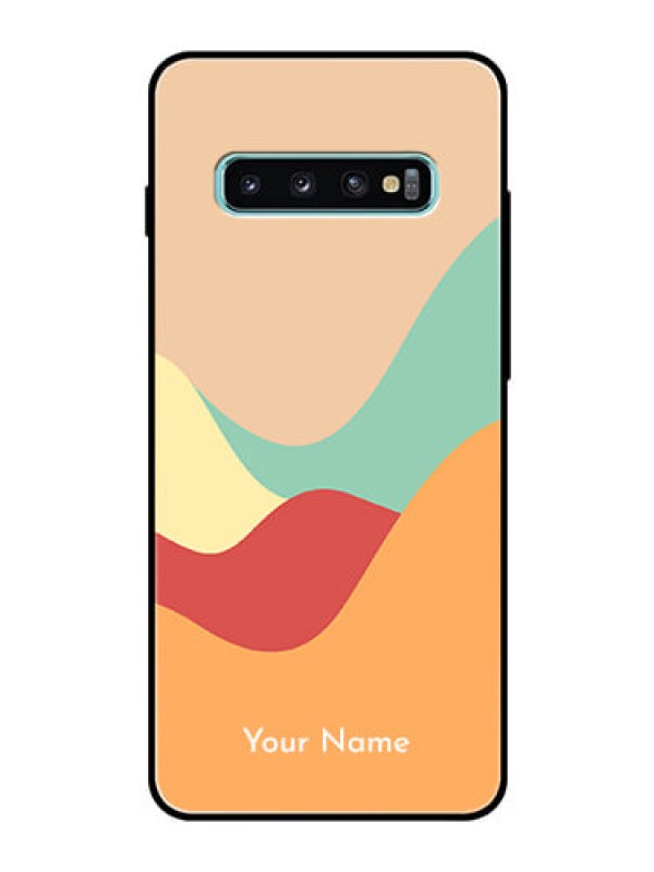 Custom Galaxy S10 Plus Personalized Glass Phone Case - Ocean Waves Multi-colour Design