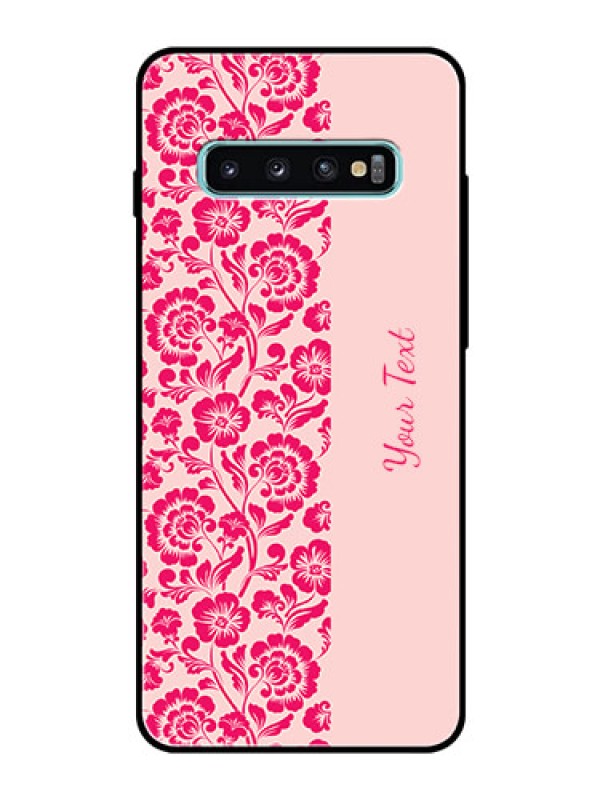 Custom Galaxy S10 Plus Custom Glass Phone Case - Attractive Floral Pattern Design