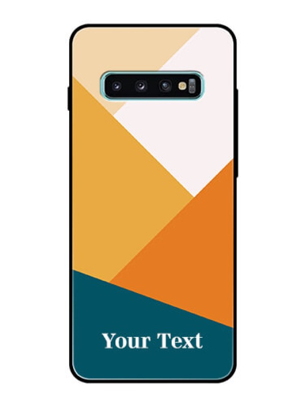 Custom Galaxy S10 Plus Personalized Glass Phone Case - Stacked Multi-colour Design