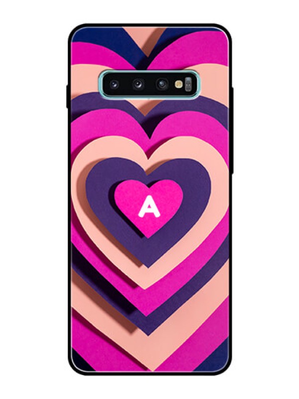 Custom Galaxy S10 Plus Custom Glass Mobile Case - Cute Heart Pattern Design