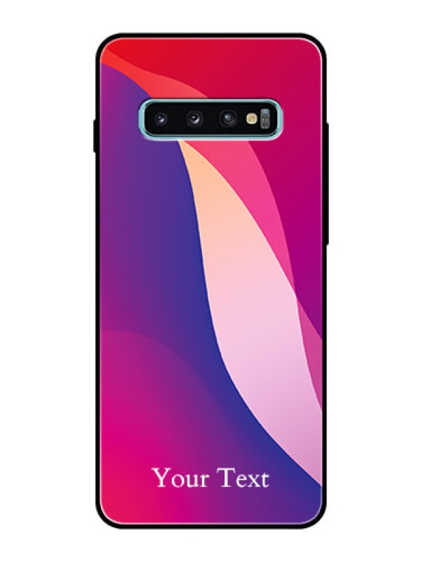 Custom Galaxy S10 Plus Personalized Glass Phone Case - Digital abstract Overlap Design