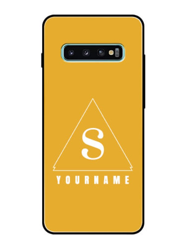 Custom Galaxy S10 Plus Personalized Glass Phone Case - simple triangle Design
