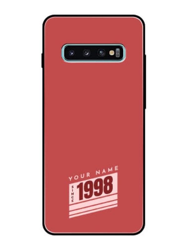 Custom Galaxy S10 Plus Custom Glass Phone Case - Red custom year of birth Design