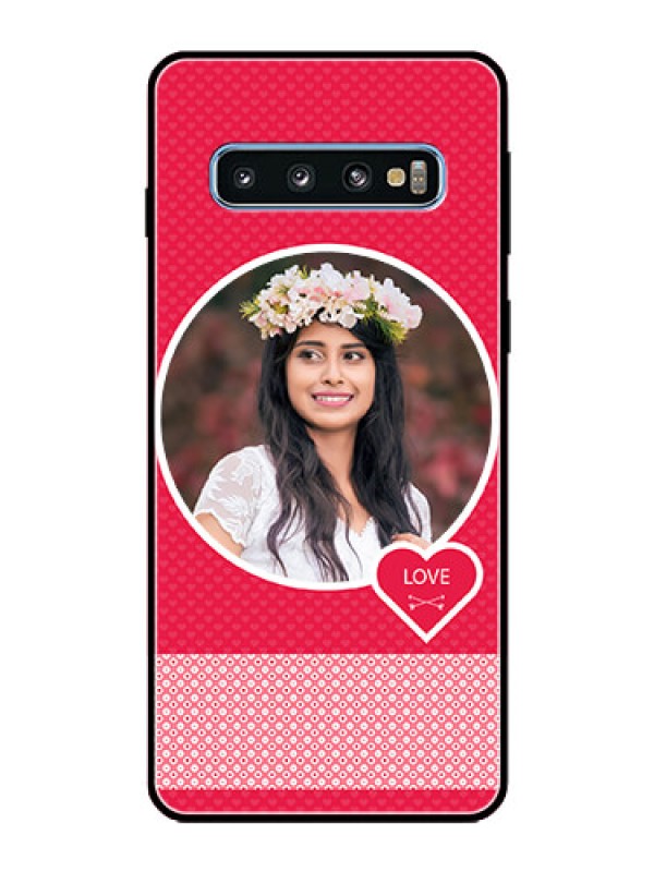 Custom Galaxy S10 Personalised Glass Phone Case  - Pink Pattern Design