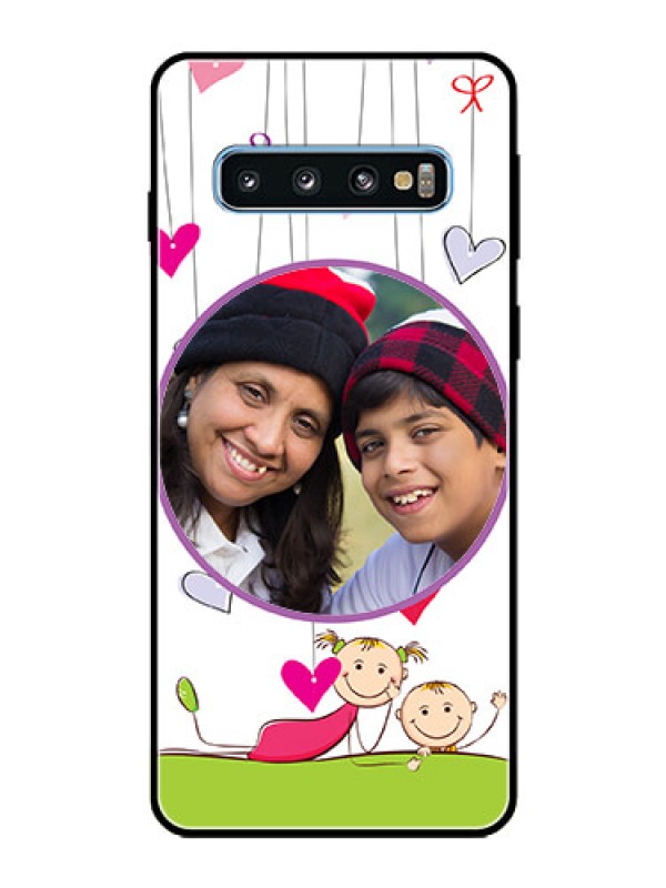 Custom Galaxy S10 Photo Printing on Glass Case  - Cute Kids Phone Case Design